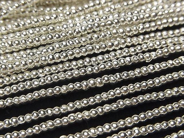 Karen Silver Rondelle 2x2x1.5mm White Silver 1/4 or 1-strand beads (approx. 26 inches/66 cm)