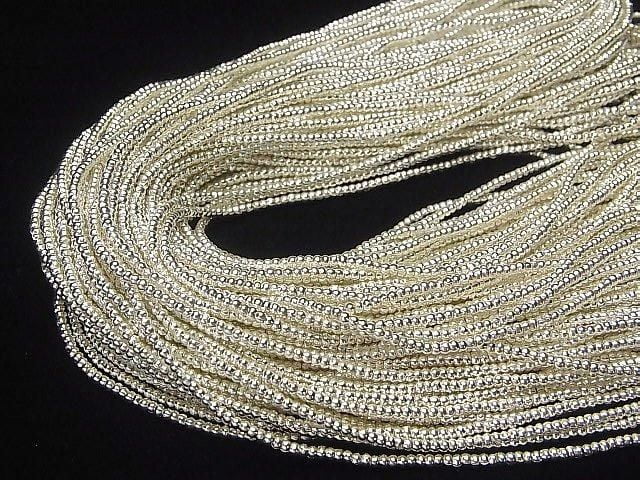 Karen Silver Rondelle 2x2x1.5mm White Silver 1/4 or 1-strand beads (approx. 26 inches/66 cm)