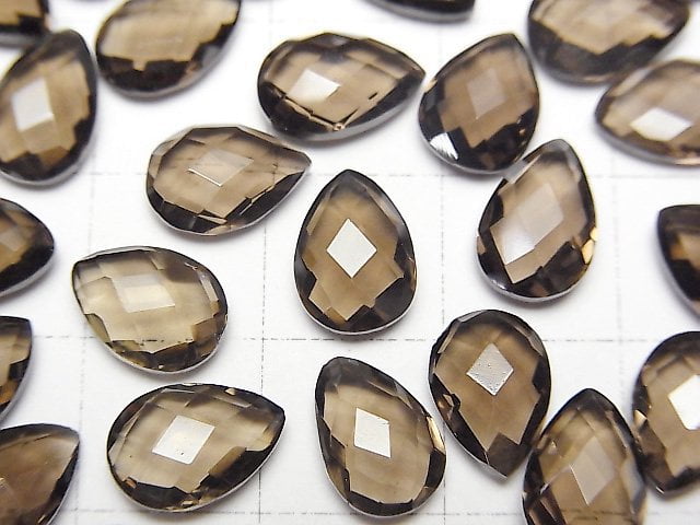 Hochwertiger Rauchquarz AAA Lose Stein Birnenform Kissen Schliff 10x7mm 5Stk