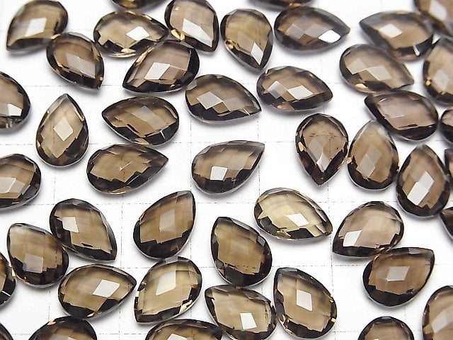 Hochwertiger Rauchquarz AAA Lose Stein Birnenform Kissen Schliff 12x8mm 3Stk