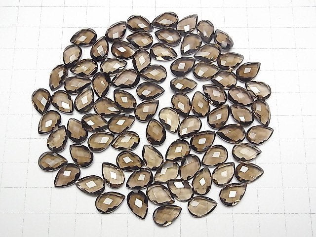 Hochwertiger Rauchquarz AAA Lose Stein Birnenform Kissen Schliff 12x8mm 3Stk
