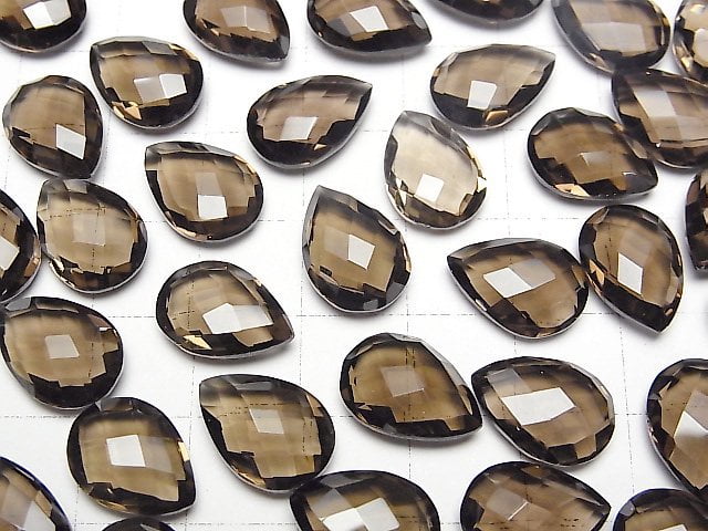 Hochwertiger Rauchquarz AAA Lose Stein Birnenform Kissen Schliff 14x10mm 3Stk