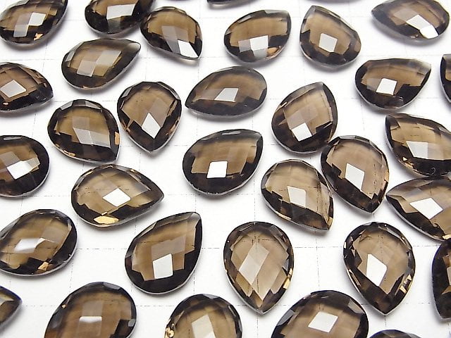Hochwertiger Rauchquarz AAA Lose Stein Birnenform Kissen Schliff 16x12mm 2Stk