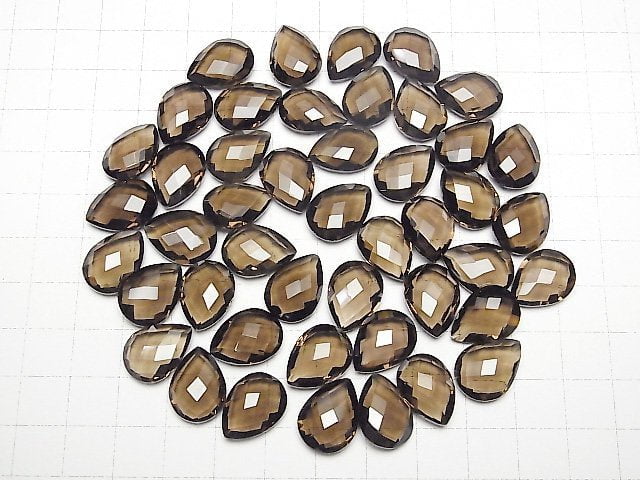 Hochwertiger Rauchquarz AAA Lose Stein Birnenform Kissen Schliff 16x12mm 2Stk