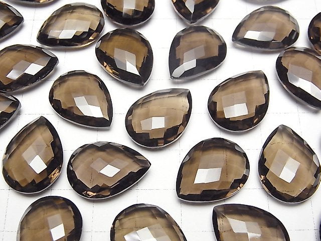 Hochwertiger Rauchquarz AAA Lose Stein Birnenform Kissen Schliff 20x15mm 1Stk