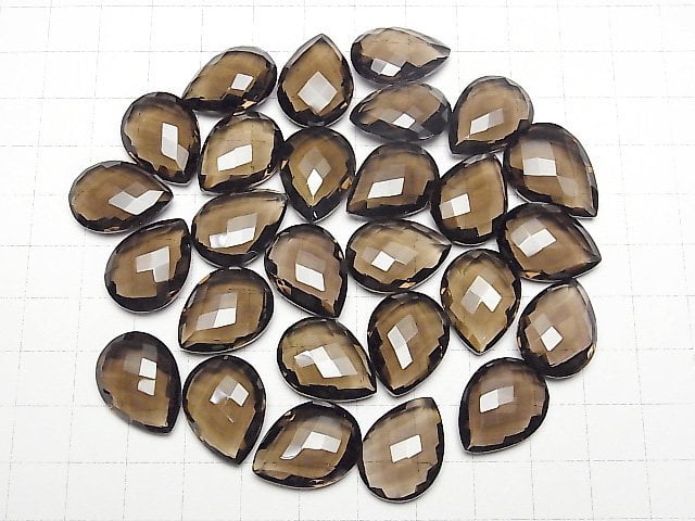 Hochwertiger Rauchquarz AAA Lose Stein Birnenform Kissen Schliff 20x15mm 1Stk