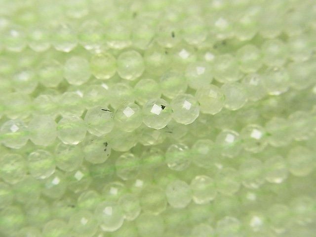 葡萄石 AAA-刻面圓珠 3mm 1串珠子(約14英吋/35公分)高品質!