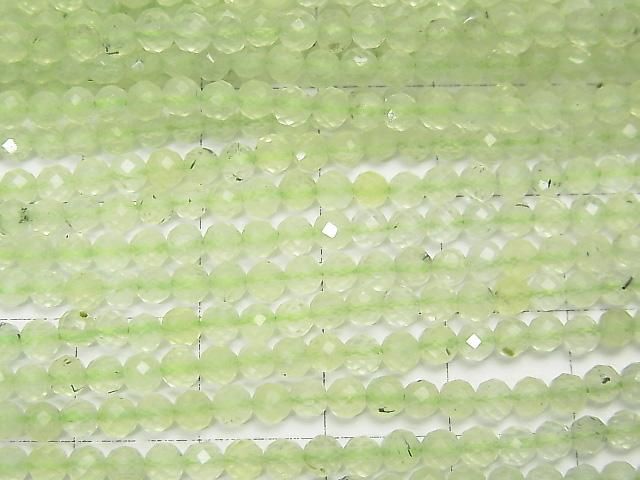 葡萄石 AAA-刻面圓珠 3mm 1串珠子(約14英吋/35公分)高品質!