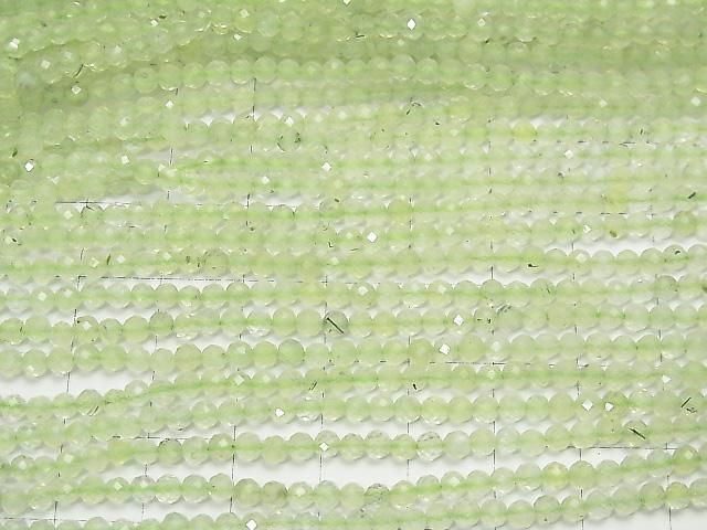 葡萄石 AAA-刻面圓珠 3mm 1串珠子(約14英吋/35公分)高品質!