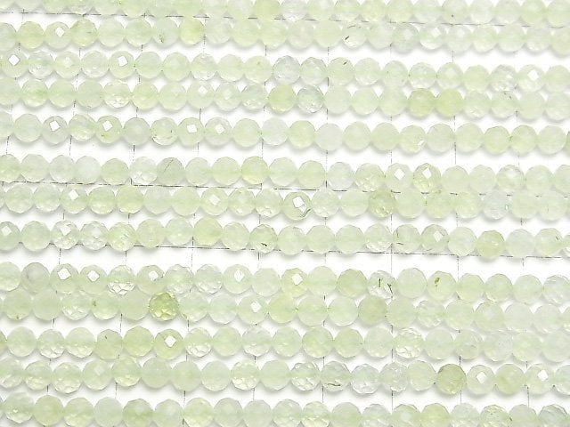 Hochwertig! Prehnit AA++ facettierte runde 4mm 1strang Perlen (ca. 15 Zoll/37 cm)