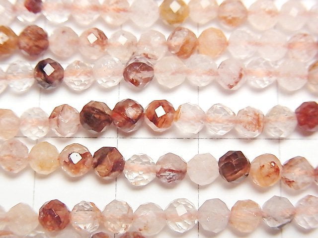 Hochwertig! Roter Hämatitquarz facettierte runde 4mm 1strang Perlen (ca. 15 Zoll/37 cm)