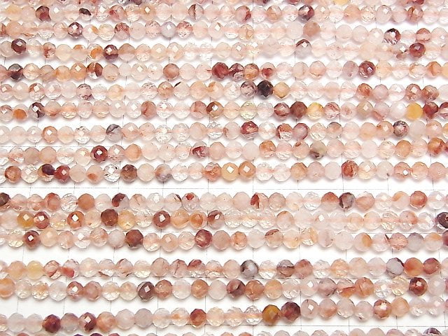 Hochwertig! Roter Hämatitquarz facettierte runde 4mm 1strang Perlen (ca. 15 Zoll/37 cm)