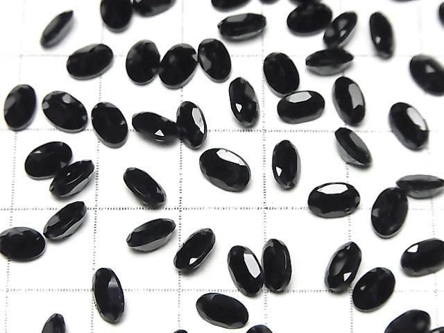 高品質黑色尖晶石 AAA 橢圓形刻面裸石 6x4mm 10顆