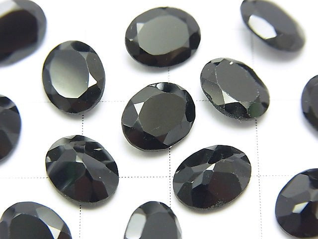 Hochwertiger schwarzer Spinell AAA unbohrt oval facettiert 9 x 7 mm 10 Stück $11.79!