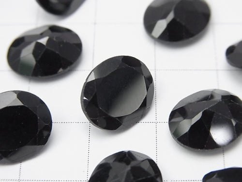 Hochwertiger schwarzer Spinell AAA unbohrt oval facettiert 12 x 10 mm 5 Stück $13.99!