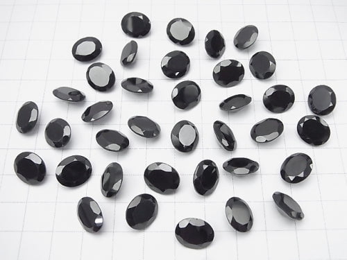 Hochwertiger schwarzer Spinell AAA unbohrt oval facettiert 12 x 10 mm 5 Stück $13.99!