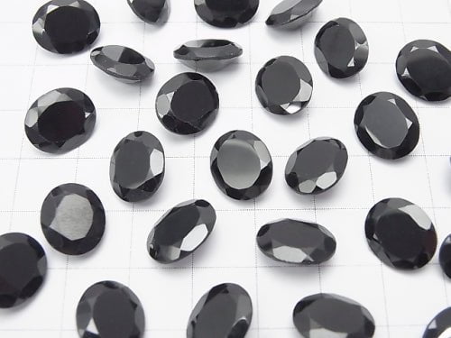 Hochwertiger schwarzer Spinell AAA unbohrt oval facettiert 12 x 10 mm 5 Stück $13.99!