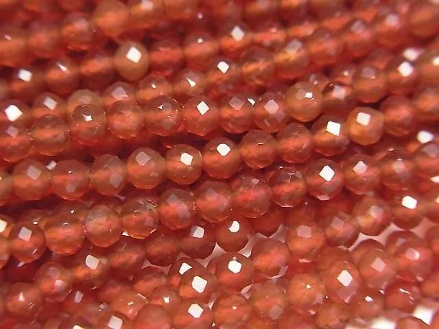 紅瑪瑙 AAA 小尺寸刻面圓珠 3mm 1串 (約15英吋/37公分) 高品質!