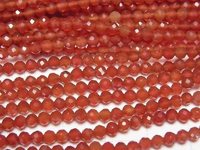 紅瑪瑙 AAA 小尺寸刻面圓珠 3mm 1串 (約15英吋/37公分) 高品質!