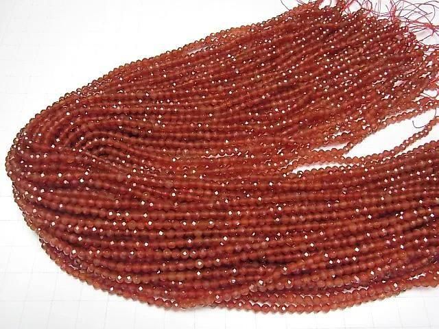 紅瑪瑙 AAA 小尺寸刻面圓珠 3mm 1串 (約15英吋/37公分) 高品質!