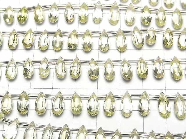 Hohe Qualität Zitronenquarz AAA Birnenform facettiert 12x5mm halb oder 1strang Perlen (18 Stück)