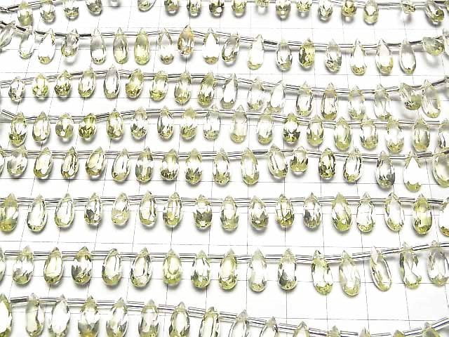 Hohe Qualität Zitronenquarz AAA Birnenform facettiert 12x5mm halb oder 1strang Perlen (18 Stück)