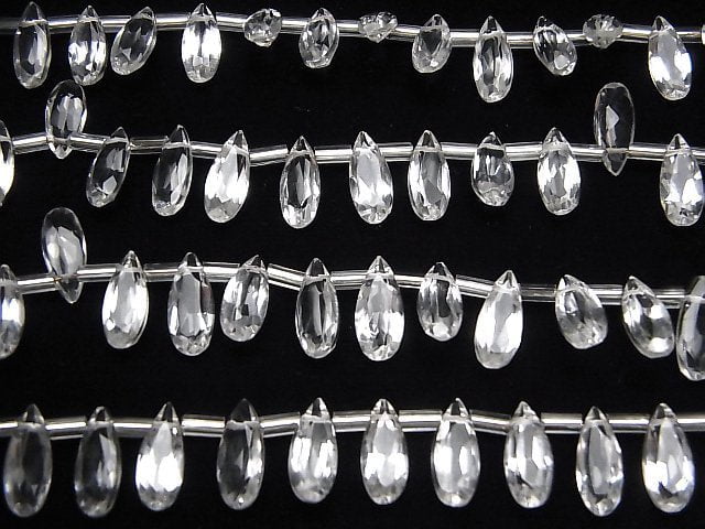 Hohe Qualität Kristall AAA Birnenform facettiert 12x5mm halb oder 1strang Perlen (18 Stück)