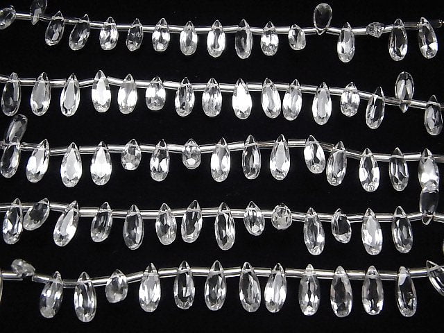 Hohe Qualität Kristall AAA Birnenform facettiert 12x5mm halb oder 1strang Perlen (18 Stück)