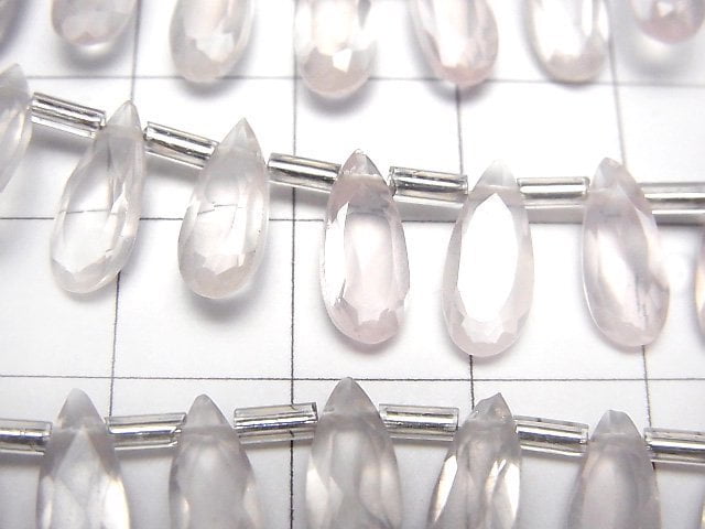 1strand $23.99! High Quality Rose Quartz AAA Pear shape Faceted 12x5x3mm 1strand (20pcs )
