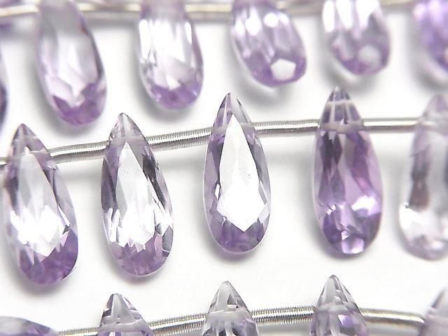 Hohe Qualität Amethyst AAA Birnenform facettiert 12x5mm 1strang Perlen (18 Stück)