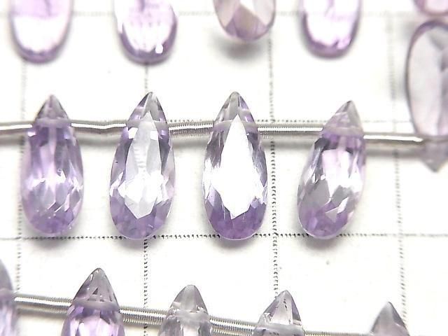 Hohe Qualität Amethyst AAA Birnenform facettiert 12x5mm 1strang Perlen (18 Stück)