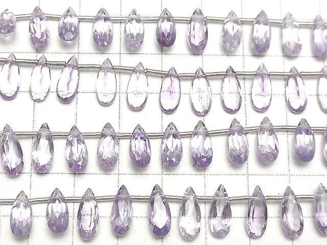 Hohe Qualität Amethyst AAA Birnenform facettiert 12x5mm 1strang Perlen (18 Stück)