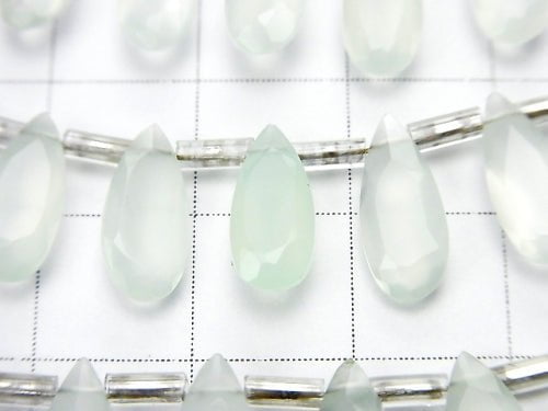 Hohe Qualität Grüner Chalcedon AAA Birnenform facettiert 12 x 5 x 3 mm 1 strang (20 Stück)