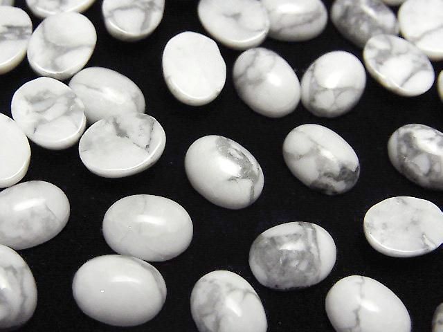 Howlite Magnesite Oval Cabochon 8x6mm 4pcs