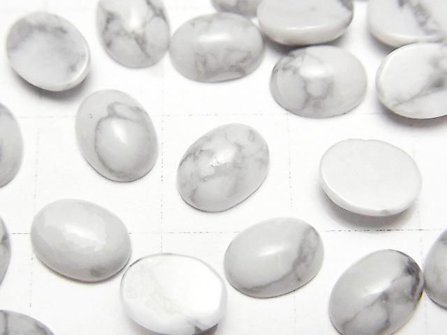 Howlite Magnesite Oval Cabochon 8x6mm 4pcs