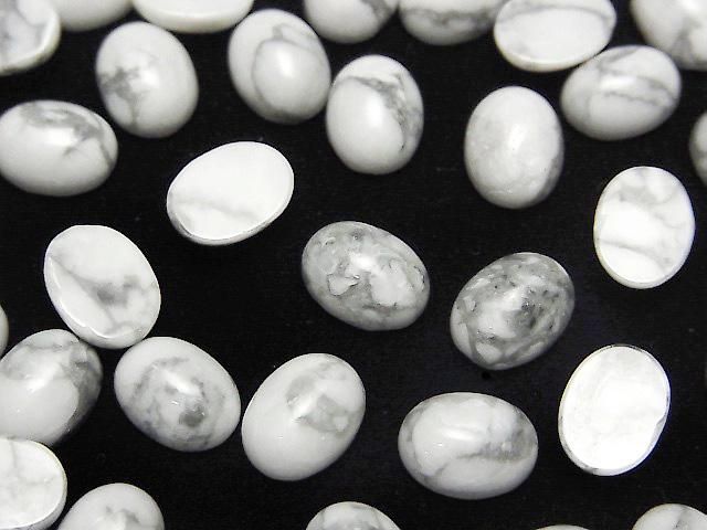 Howlite Magnesite Oval Cabochon 8x6mm 4pcs