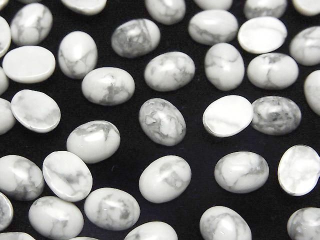 Howlite Magnesite Oval Cabochon 8x6mm 4pcs
