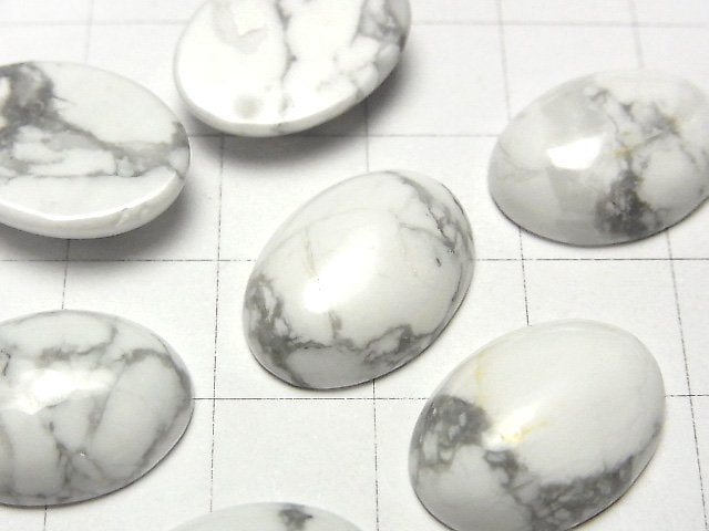 Howlite Magnesite Oval Cabochon 18x13mm 2pcs