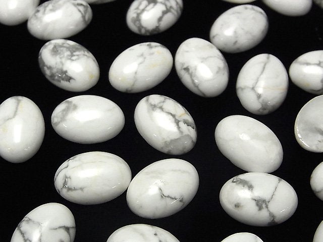 Howlite Magnesite Oval Cabochon 18x13mm 2pcs