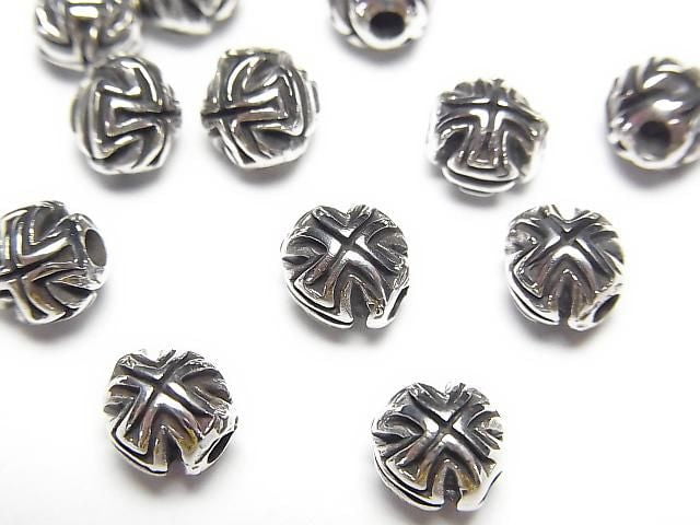 Silver 925 Cross Motif, Round, 6mm, 1pc