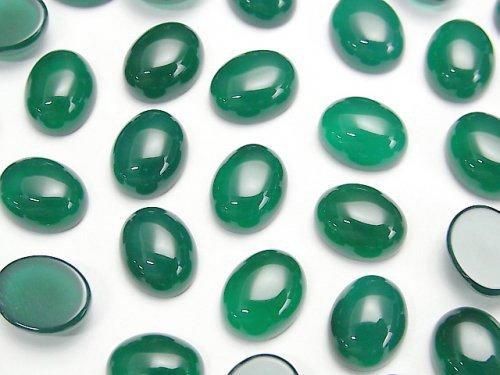 Grüner Onyx AAA ovale Cabochon 10x8mm 5Stück