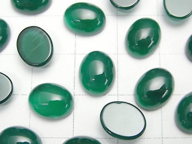 Grüner Onyx AAA ovale Cabochon 10x8mm 5Stück