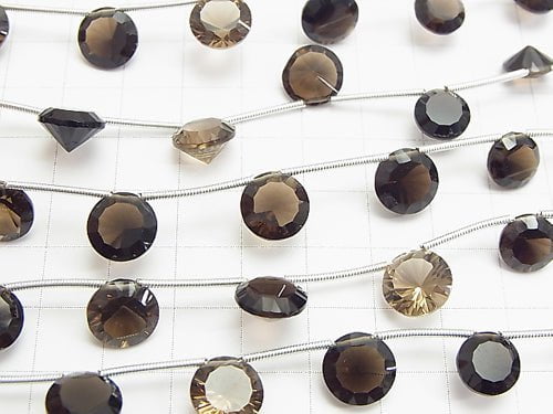 1strand $14.99! High Quality Smoky Quartz AAA Coin Concave Cut 1strand (10pcs )