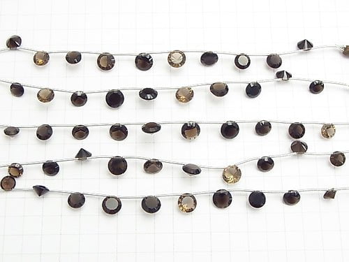 1strand $14.99! High Quality Smoky Quartz AAA Coin Concave Cut 1strand (10pcs )