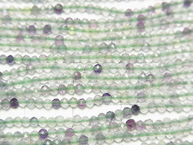 Hochwertig! 1Strang 3,79 $! Multicolor Fluorit AA++ facettiert rund 2mm 1Strang Perlen (ca. 15 Zoll / 38 cm)