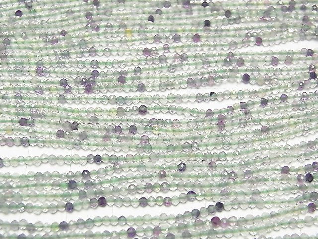 Hochwertig! 1Strang 3,79 $! Multicolor Fluorit AA++ facettiert rund 2mm 1Strang Perlen (ca. 15 Zoll / 38 cm)