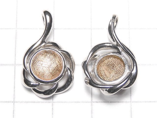 Meteorite Flower Motif Pendant 15x15x7mm Pink Gold 1pc
