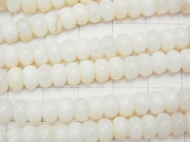 White Opal Rondelle 6 x 6 x 4 mm half or 1 strand beads (aprx.15 inch / 38 cm)