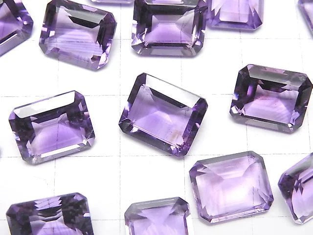 High Quality Amethyst AAA Loose stone Rectangle Faceted 12x10mm 2pcs