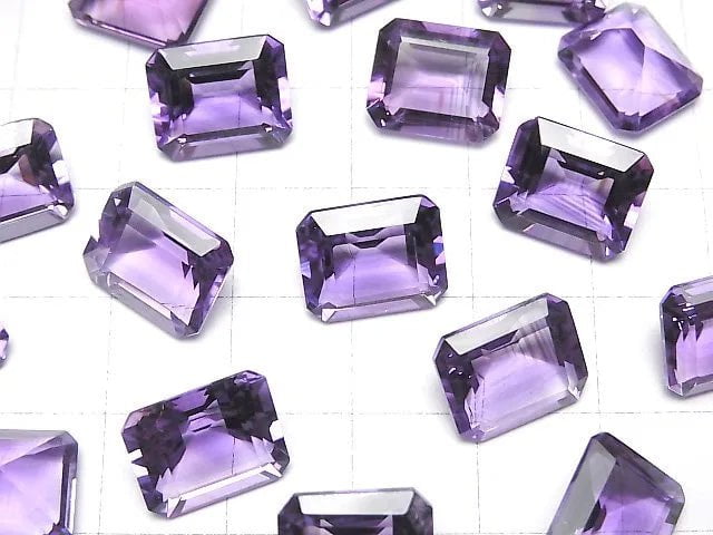 Hochwertiger Amethyst AAA Lose Stein Rechteck Facettiert 12x10mm 2Stk